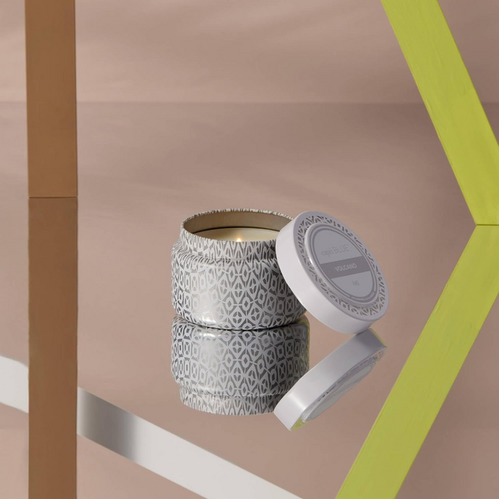 Volcano White Printed Travel Tin - 13 Hub Lane   |  Volcano