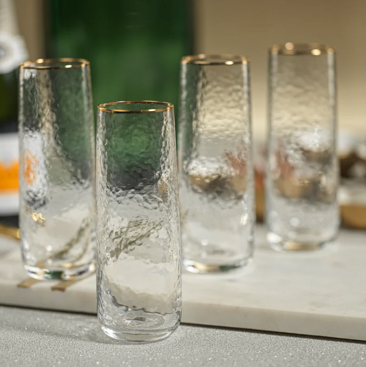 Negroni Hammered Stemless Flute - 13 Hub Lane   |  Stemless Flutes