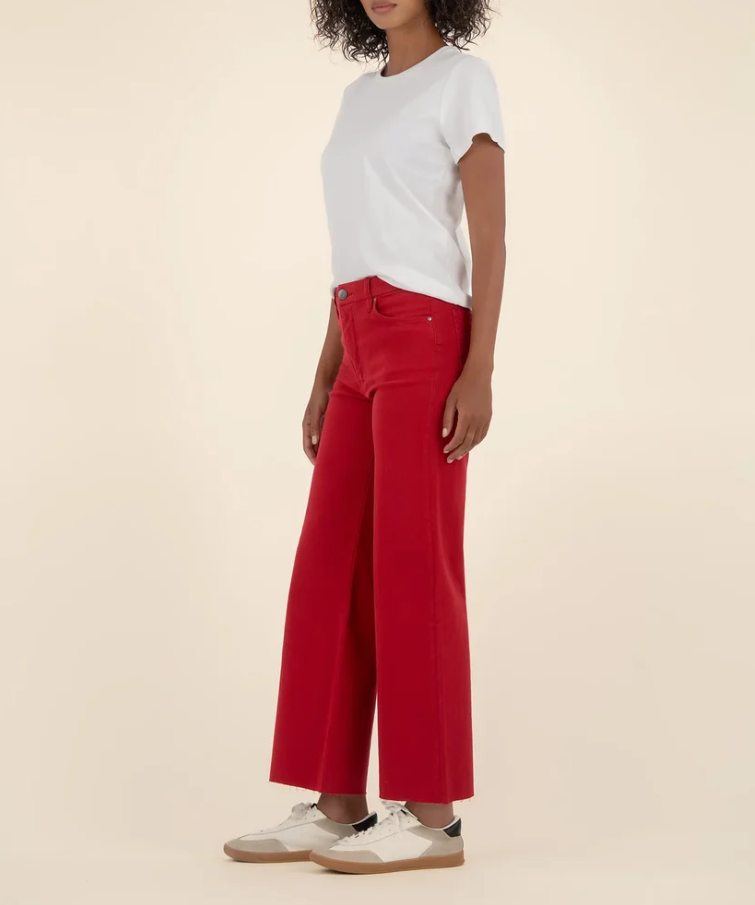 Kut From the Kloth Meg High Rise Wide Leg, Ruby Red