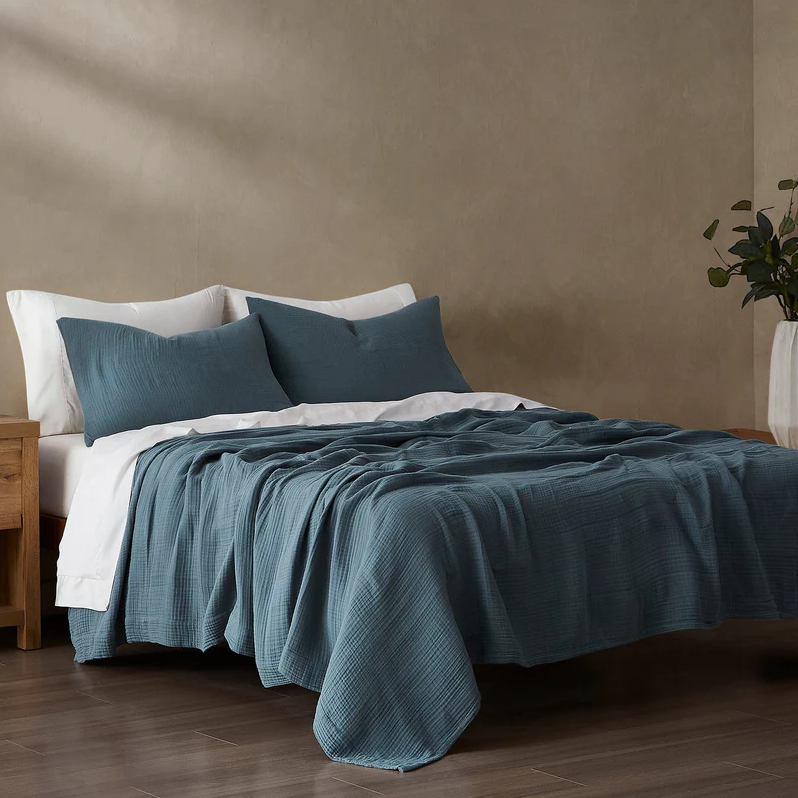 Stripe Cotton Voile 3PC Coverlet Set