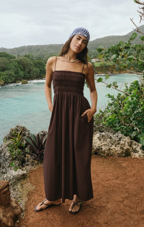 Cornelia Poplin Maxi, Chocolate Cherry