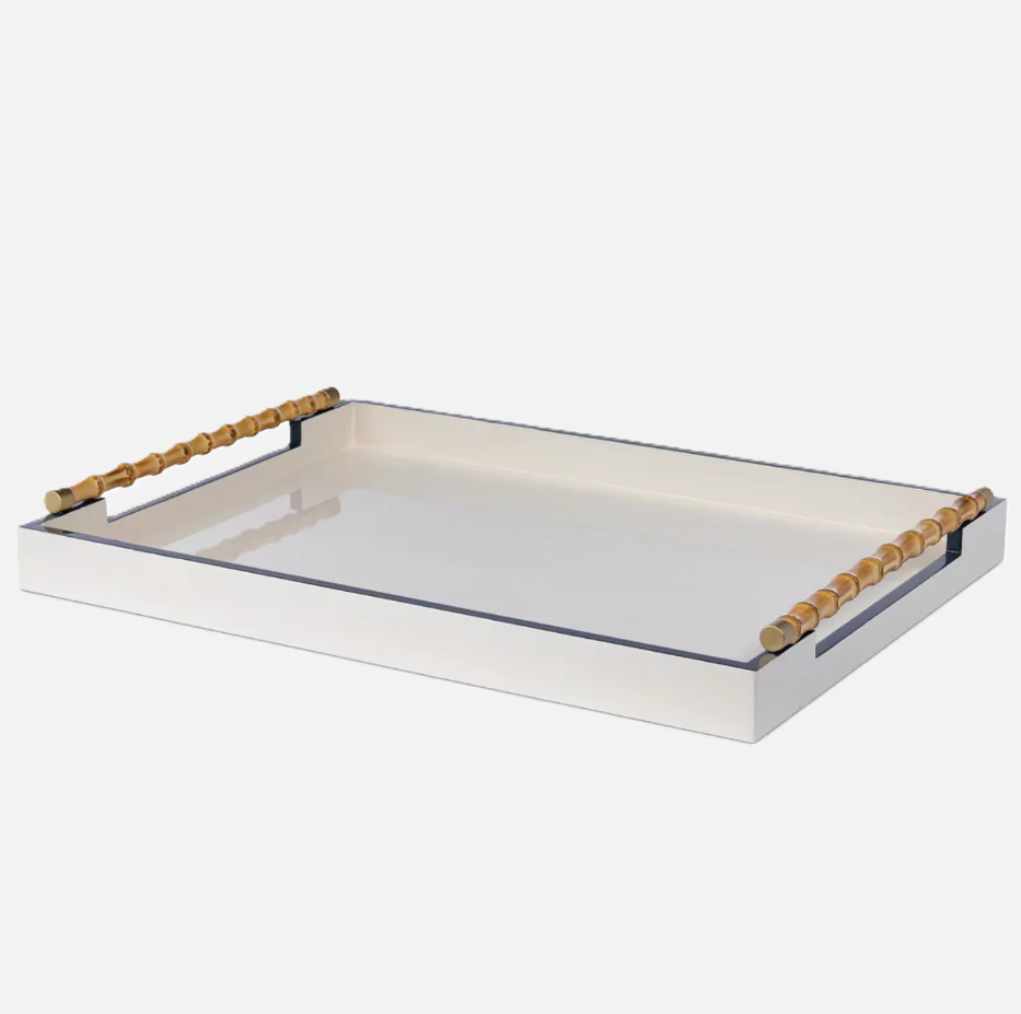 Coco Cay Lacquered Tray w/ Bamboo Handles - 13 Hub Lane   |  Lacquered Trays