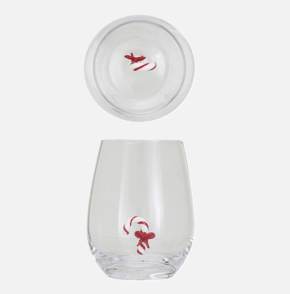 12oz. Holiday Figure Stemless Wine Glass