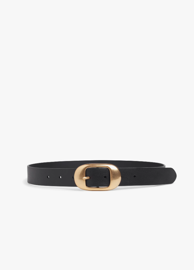 Favorite Daughter Skinny Jean Belt, Black & Antique Brass - 13 Hub Lane   |  Leather Belts