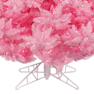 5.5' Pink Fir Artificial Christmas Tree, Pink Dura-lit LED Lights