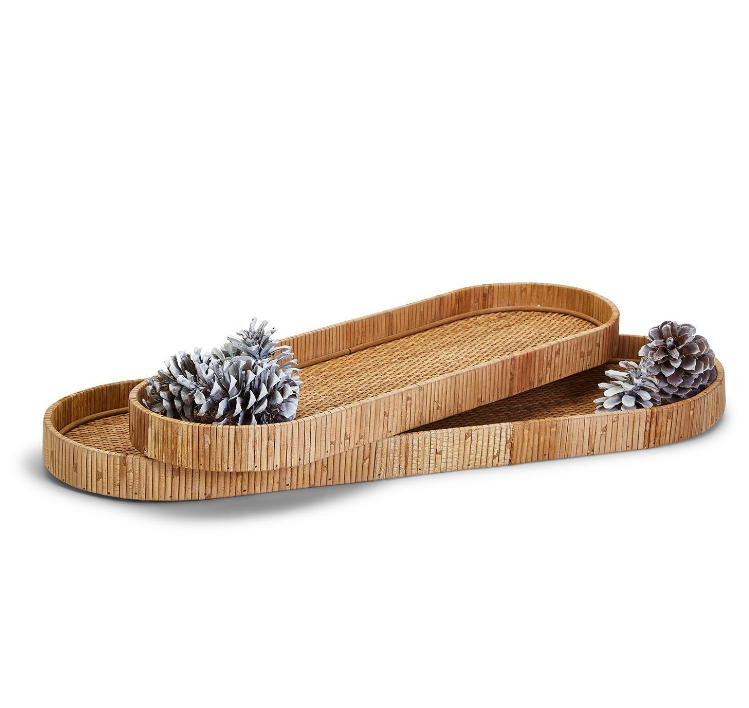 Hand-Crafted Rattan Tray, Natural - 13 Hub Lane   |  