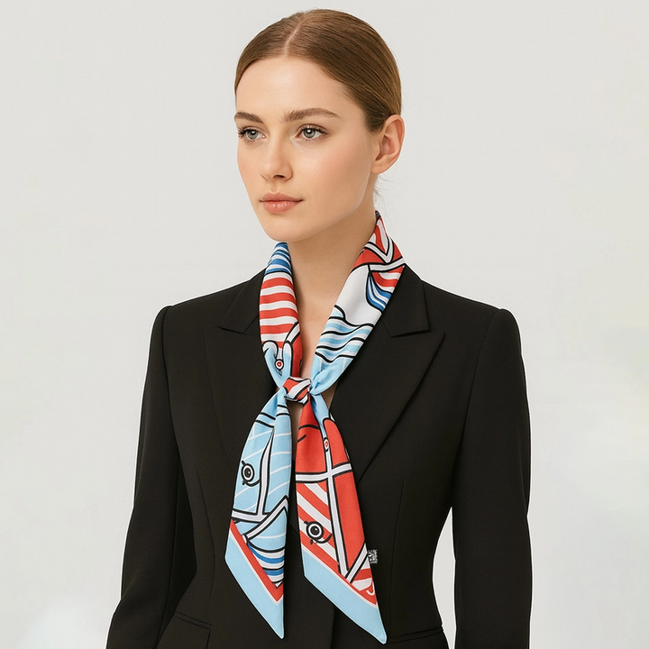 Abstract Nautical Twilly Skinny Scarf