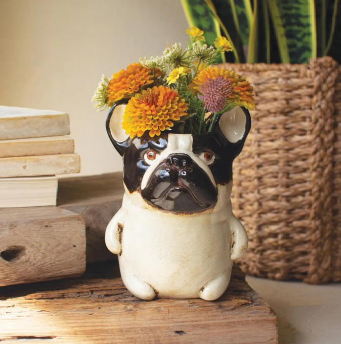 Ceramic French Bulldog Planter