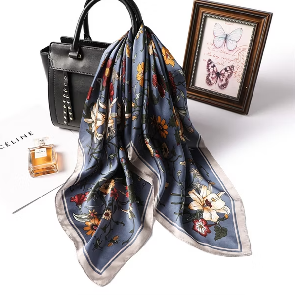 Botanical Floral Printed Square Bandana Scarf - 13 Hub Lane   |  Scarves