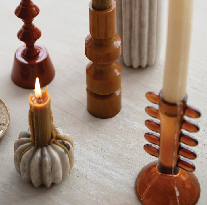 Glass Sculptural Taper Holder