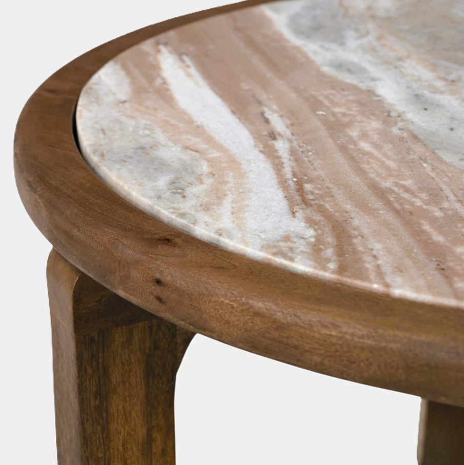 Tenney Wood & Marble Accent Table - 13 Hub Lane   |  
