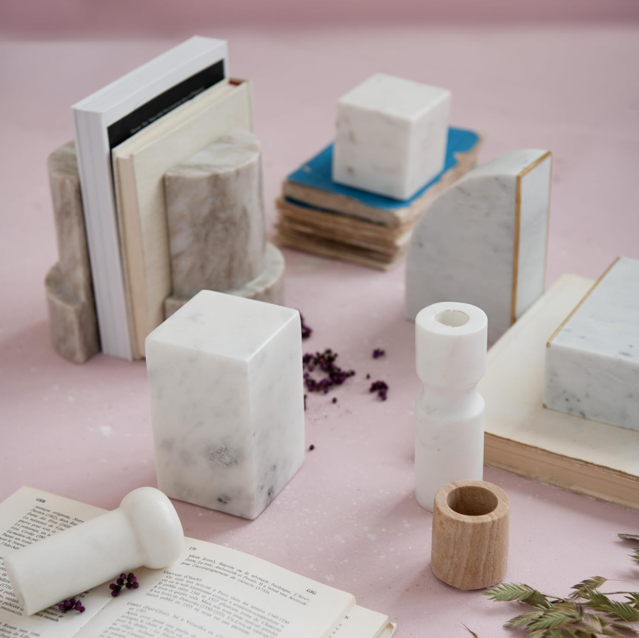 13 Hub Lane Marble Column Bookends - Thumbnail 4