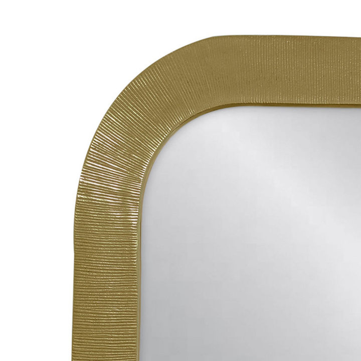 Antique Brass Ridge Textured Mirror