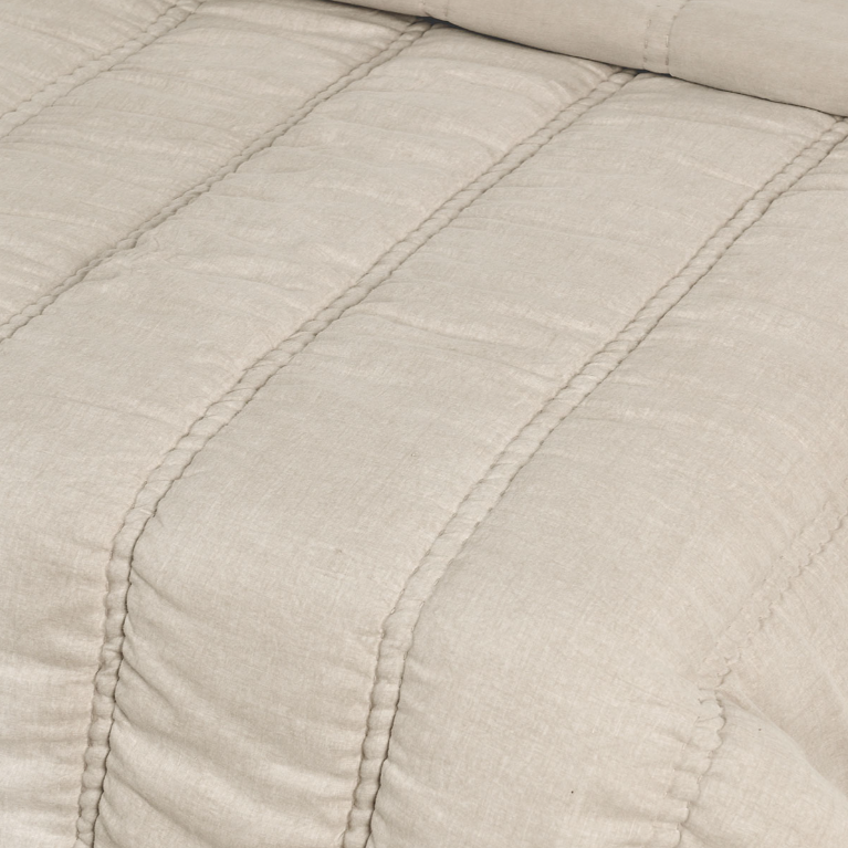 Rowan 4PC Quilt Set, Taupe