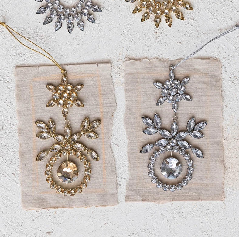 Metal & Acrylic Jewel Ornament - 13 Hub Lane   |  Vintage Inspired Ornaments