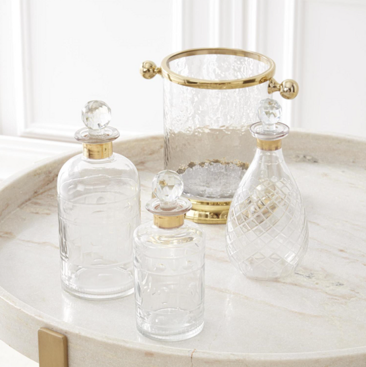 Glass Decanter w/ Gold Trim