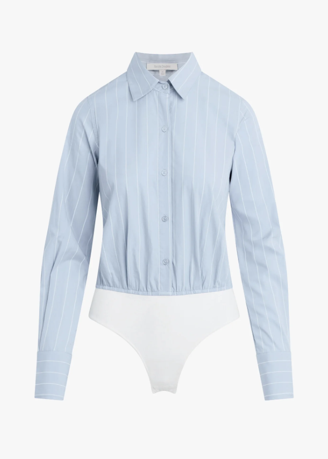 The Hire Me Bodysuit, Slate Stripe