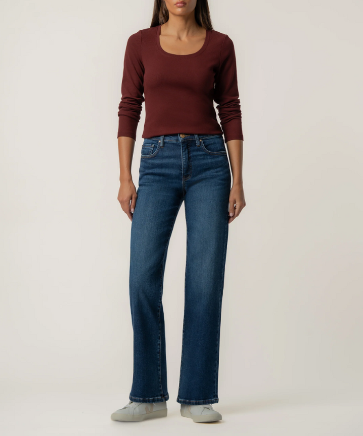 Kut From the Kloth Sarah Rib Knit Top, Merlot