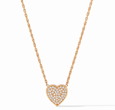 Julie Vos Heart Pave' Delicate Necklace